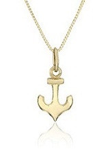 adorable minuscule anchor gold necklace for babies and children